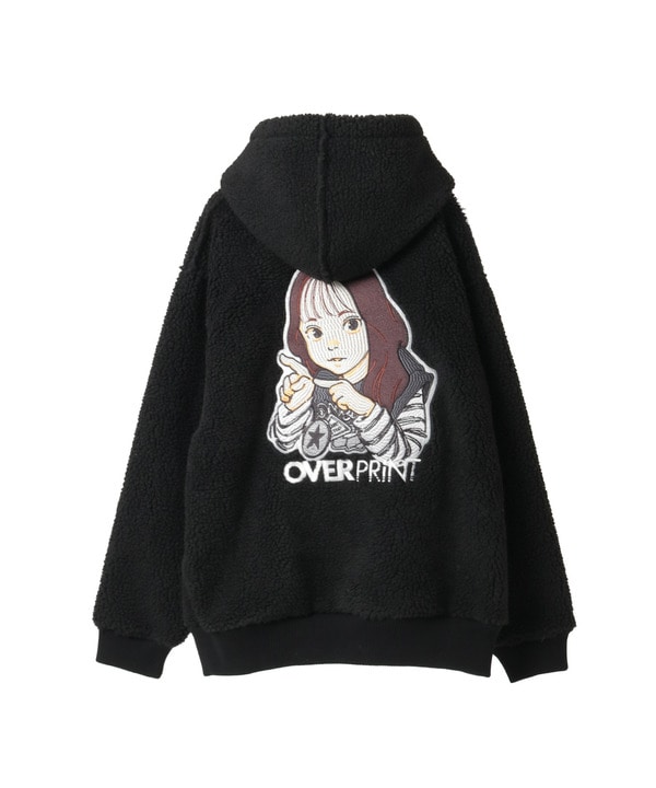 【over print】SIGNBOARD Bonding Boa Hoodie 詳細画像 5