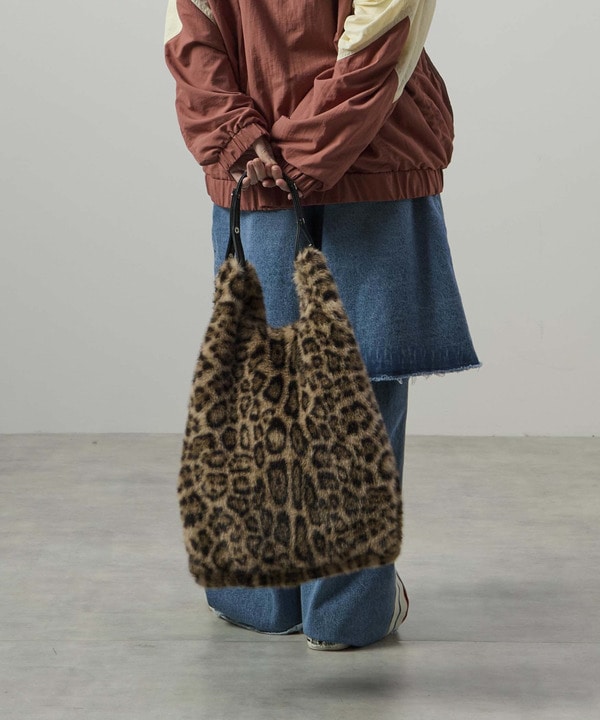 2WAY LEOPARD ECO-FUR SHOPPING TOTE BAG 詳細画像 2