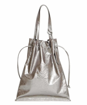 METALLIC GATHERED TOTE BAG