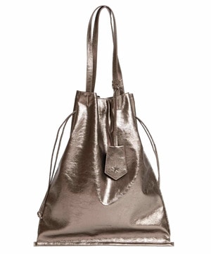 METALLIC GATHERED TOTE BAG