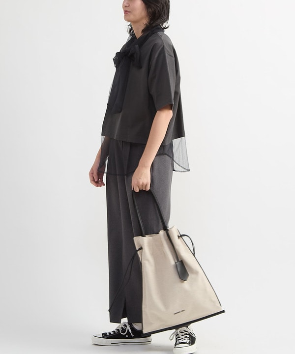 LINEN GATHERED TOTE BAG 詳細画像 1