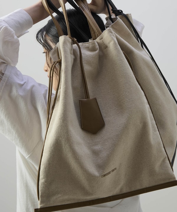 LINEN GATHERED TOTE BAG 詳細画像 15