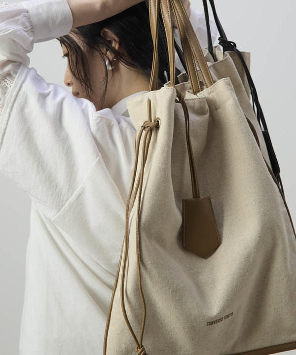 LINEN GATHERED TOTE BAG 詳細画像 18