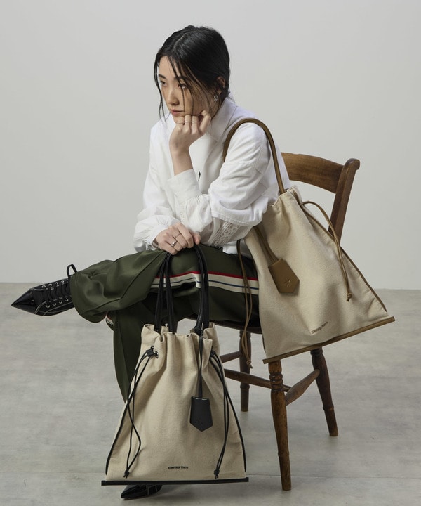 LINEN GATHERED TOTE BAG 詳細画像 21
