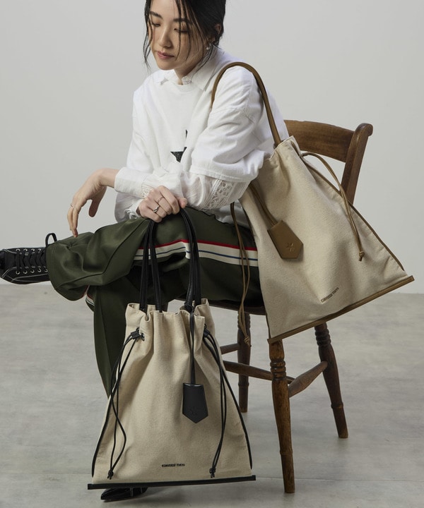 LINEN GATHERED TOTE BAG 詳細画像 23