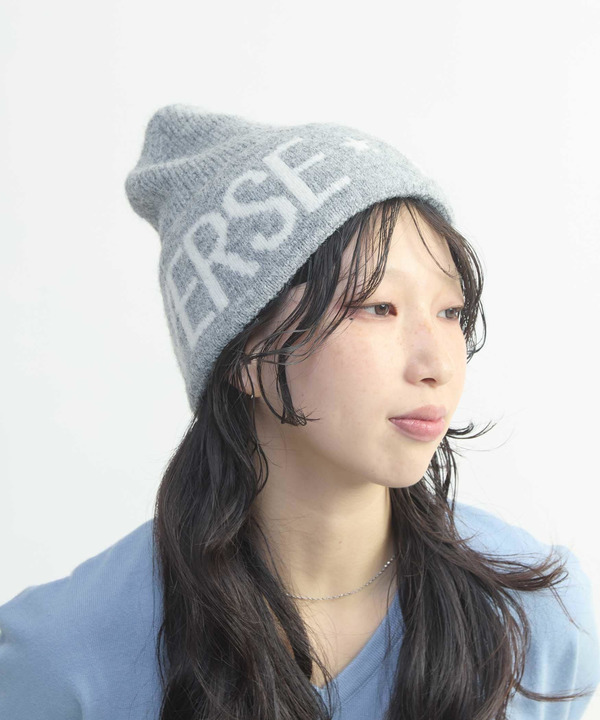 モヘアロゴニット帽 詳細画像 ライトグレー 1