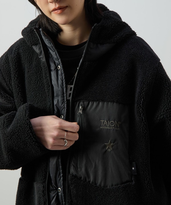 【TAION】MILITARY STAR★ REVERSIBLE BOA DOWN COAT 詳細画像 2