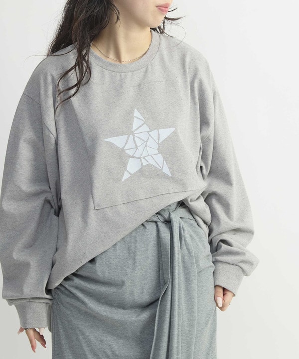 【KAKERA】KAKERA ONE STAR LONG SLEEVE TEE 詳細画像 グレー 1